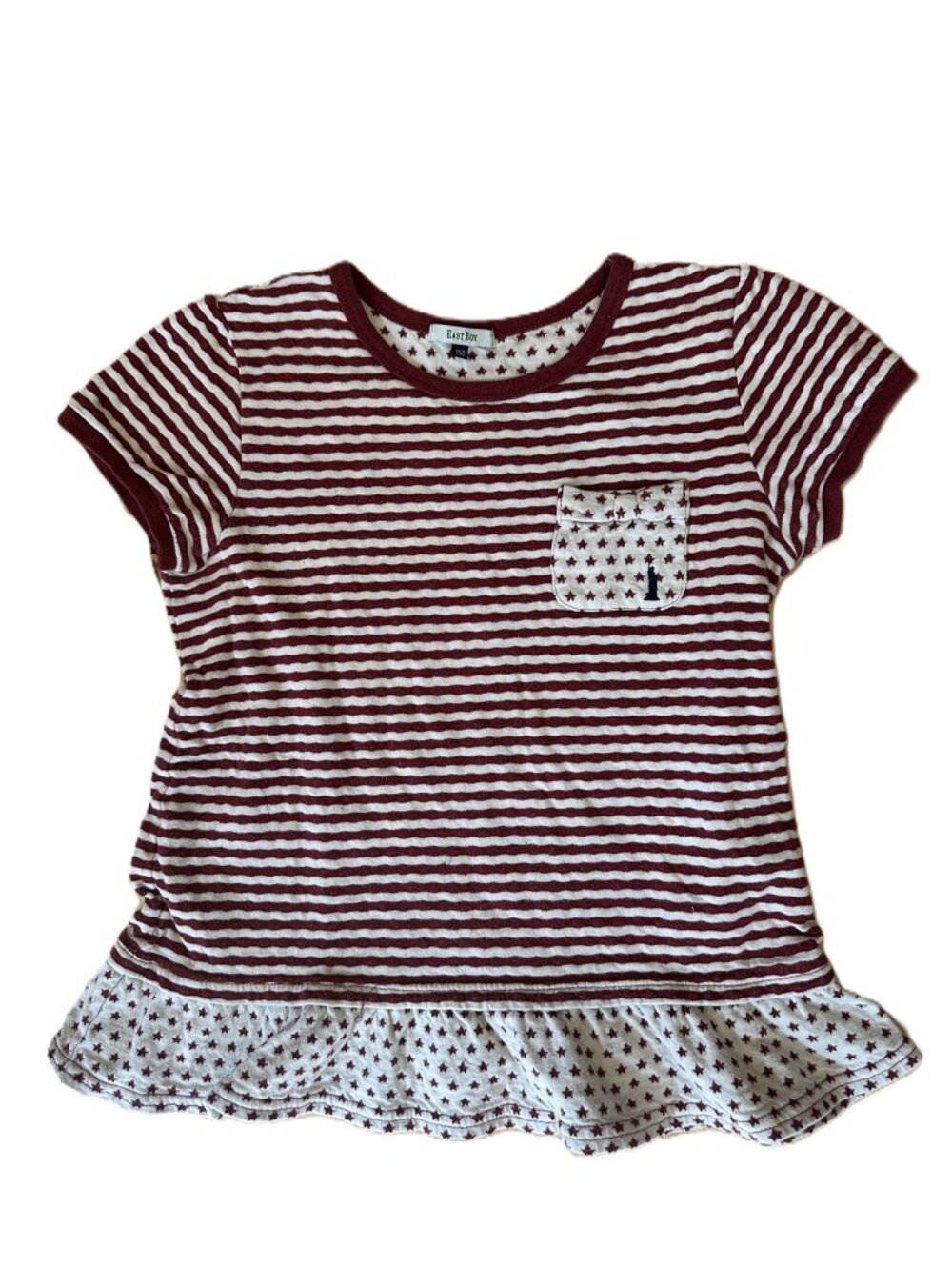Girl's Patriotic Stars Stripes Statue of Liberty Tunic Top Large 10/12 July 4